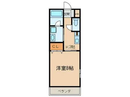 クリアスエヒロ(1K/2階)の間取り写真