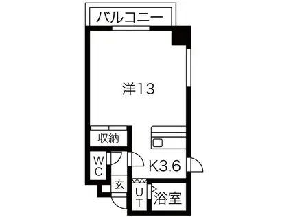 アルティミス手稲(1K/7階)の間取り写真
