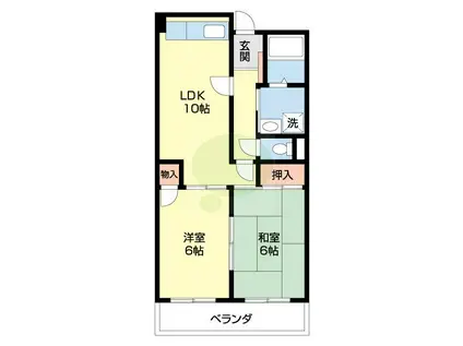 マンションニューハマⅠ(2LDK/2階)の間取り写真