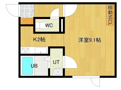 VERT.PARC (1K/2階)の間取り写真