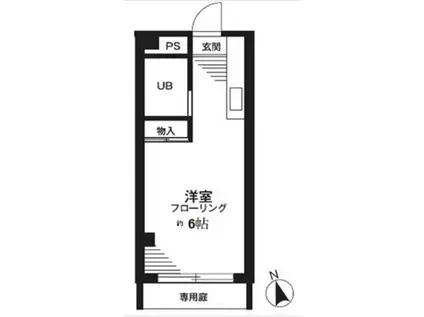 グラビス蒲田(ワンルーム/1階)の間取り写真