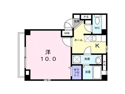 クルーセ豊玉(1K/2階)の間取り写真