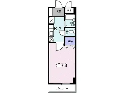 アウローラマンション(1K/5階)の間取り写真