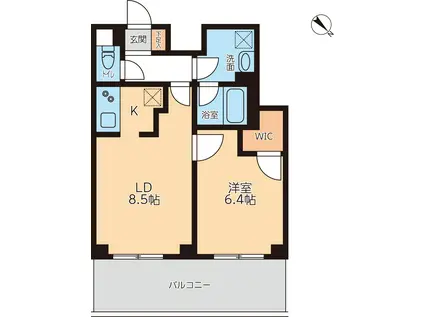 KDXレジデンス蒲田南(1LDK/5階)の間取り写真