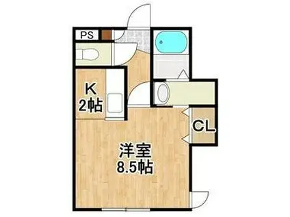 KORAT(1K/1階)の間取り写真