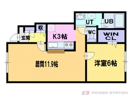 サンク665(1LDK/1階)の間取り写真