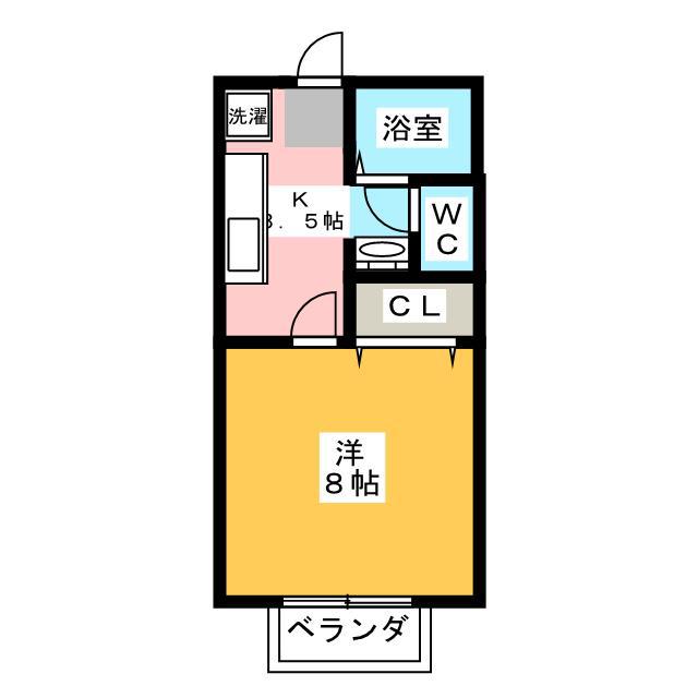 エスポアールA(1K/1階)の間取り写真