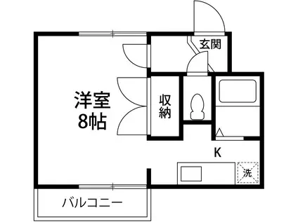 ＩＲいしかわ鉄道 金沢駅 徒歩11分 3階建 築28年(1K/3階)の間取り写真
