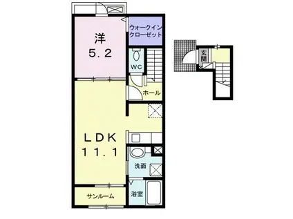 ブリッサ ベルデ M(1LDK/2階)の間取り写真