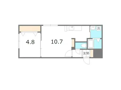 BASE TEYNE(1LDK/3階)の間取り写真