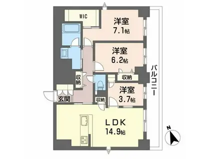 ラヴェール横川(3LDK/6階)の間取り写真