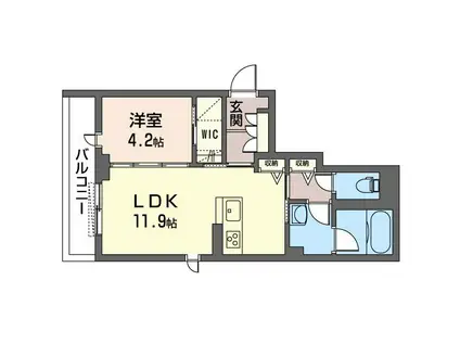 シャーメゾン ド マニー(1LDK/1階)の間取り写真