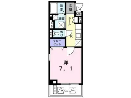 モンパルナス(1K/3階)の間取り写真