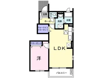 スプレンディードA(1LDK/1階)の間取り写真