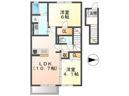 RE-LIFEII(2LDK/2階)の間取り写真