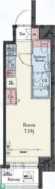 RESIDENCE IRUMA(ワンルーム/7階)の間取り写真