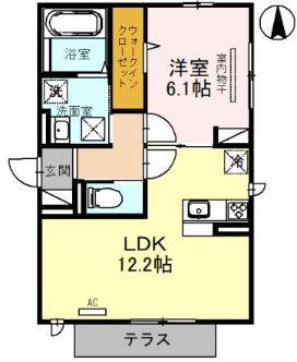 セジュールM(1LDK/1階)の間取り写真