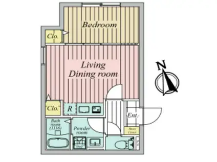 YOLK江古田(1LDK/2階)の間取り写真