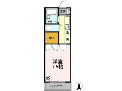 メゾン精 I棟(1K/1階)の間取り写真