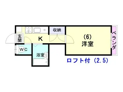 ソラーナ光陽(1K/2階)の間取り写真