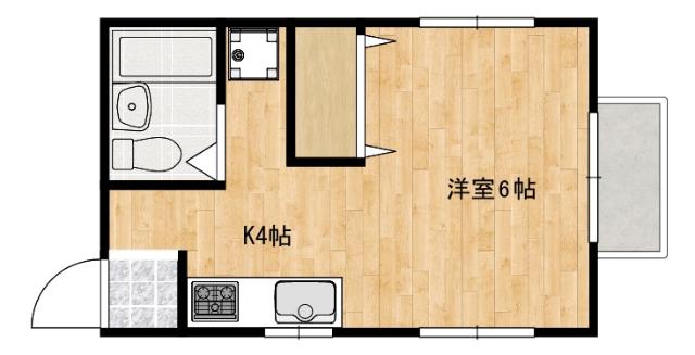 コーポ竹内(1K/2階)の間取り写真