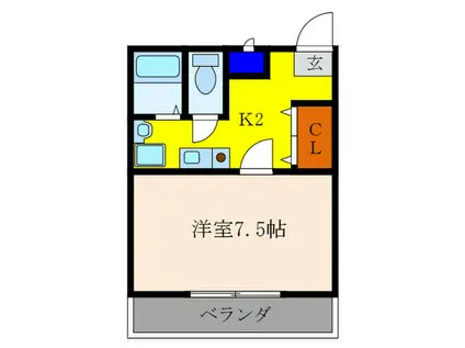 コーポ安田(1K/3階)の間取り写真