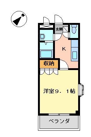 CORPOHAWKS(1K/2階)の間取り写真