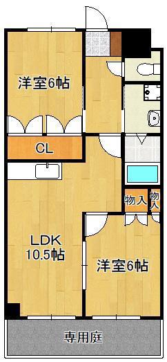 コンフォルテーヴォレII(2LDK/1階)の間取り写真