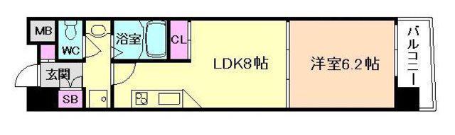 コンソラーレ 同心(1LDK/4階)の間取り写真