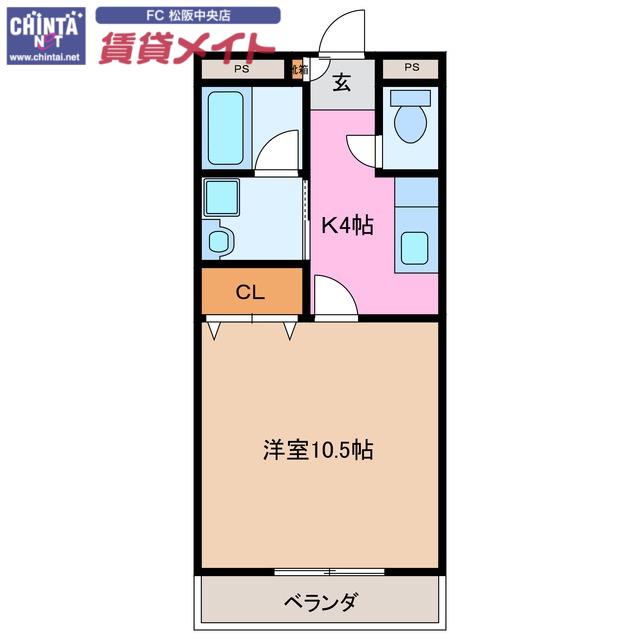 グランハーベスト(1K/4階)の間取り写真