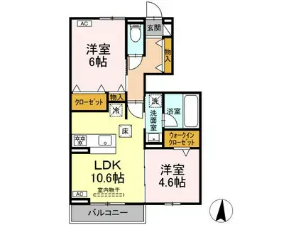 EPIS 広田(2LDK/1階)の間取り写真