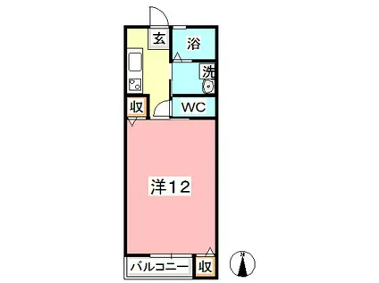 イオン A(1K/2階)の間取り写真