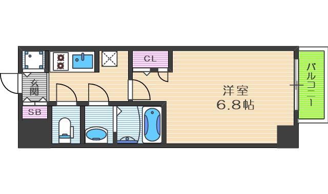 アクアプレイス福島EYE(1K/3階)の間取り写真