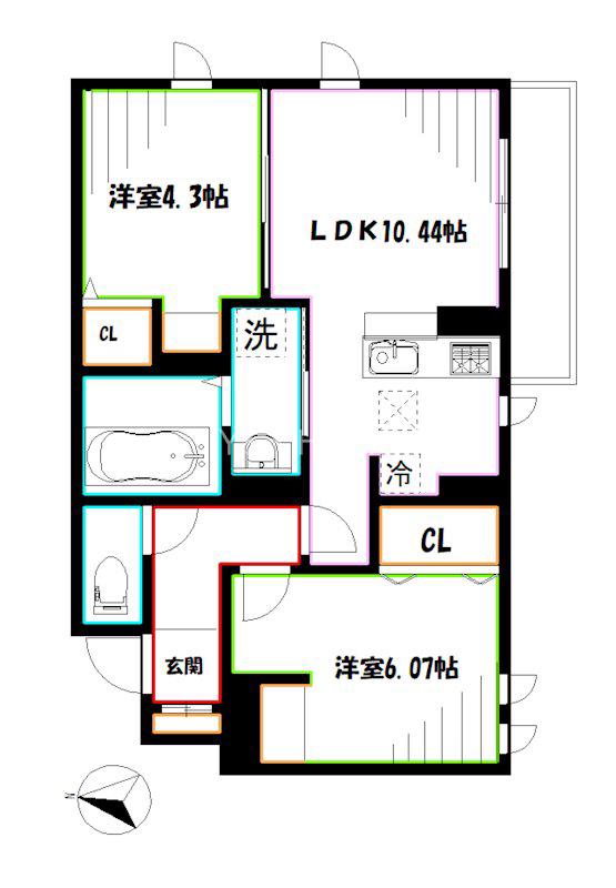 NKガーデン(2LDK/1階)の間取り写真