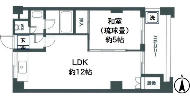メゾンネオハピネス大和(1LDK/8階)の間取り写真