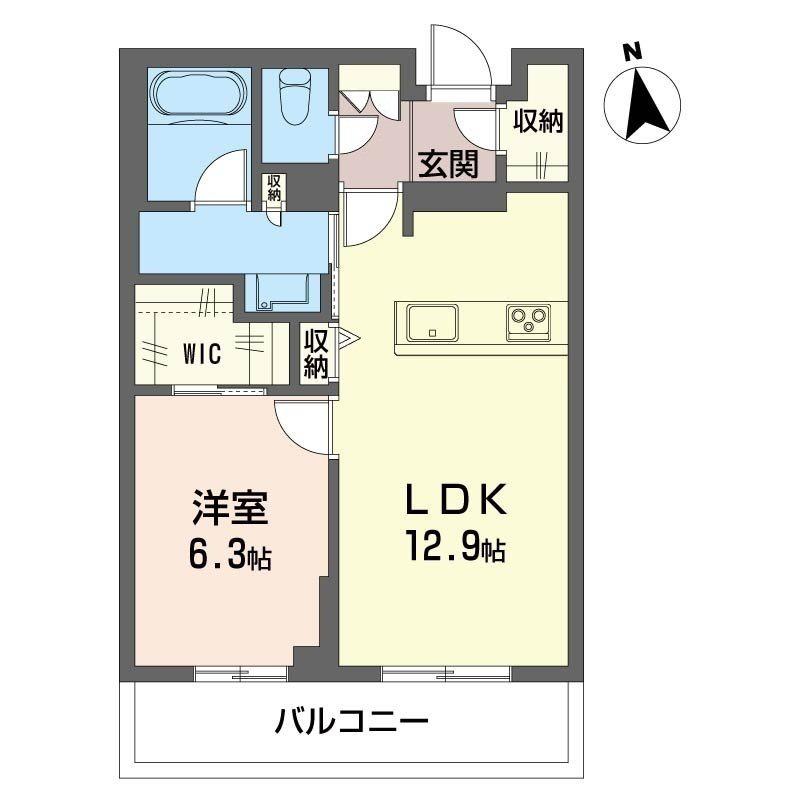 アトリエール F(1LDK/3階)の間取り写真
