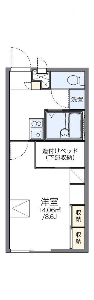 レオパレスSUNPLACE(1K/2階)の間取り写真