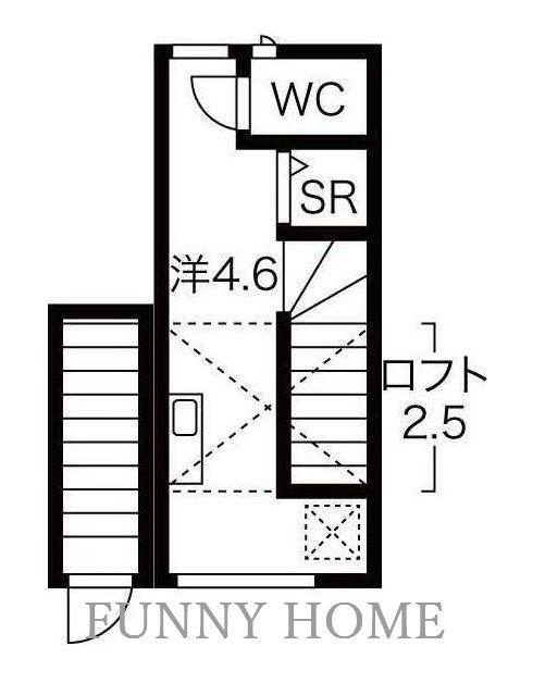 サークルハウス太子堂(ワンルーム/2階)の間取り写真