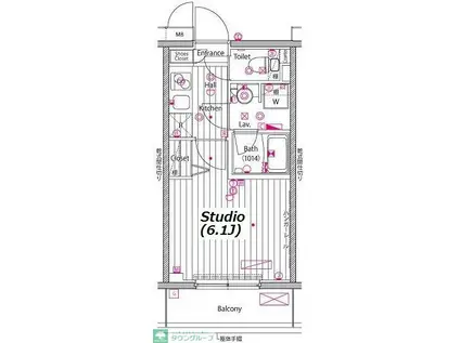 ガーラ・プレシャス川崎(1K/11階)の間取り写真