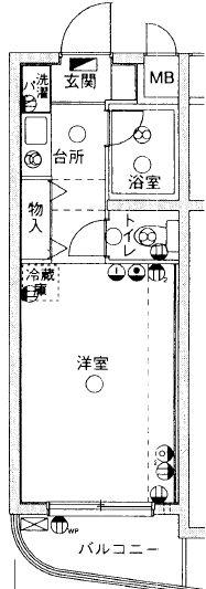菱和パレス池袋本町(1K/2階)の間取り写真