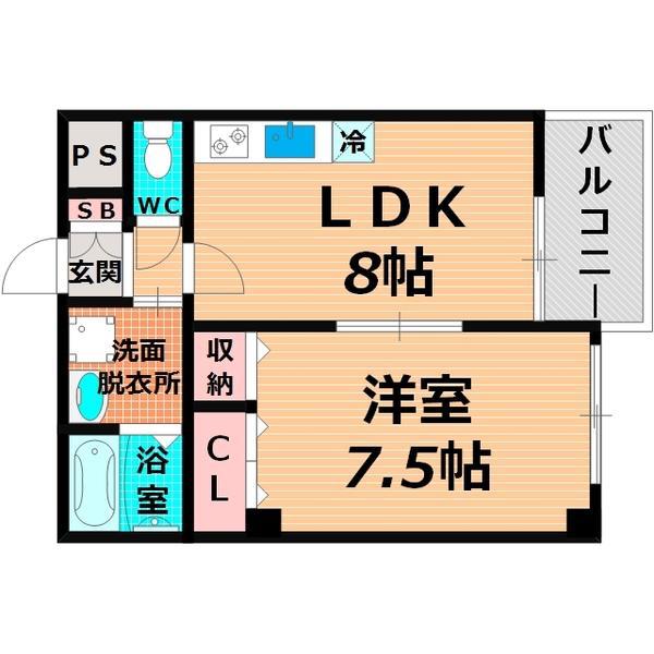 サンフローラ(1LDK/3階)の間取り写真