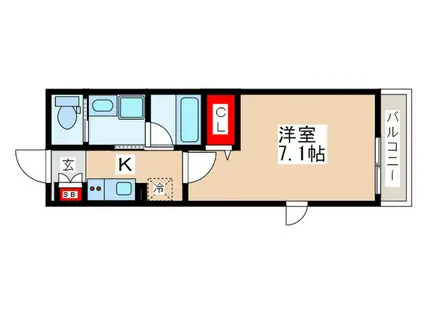 メゾンドハナビシ(1K/1階)の間取り写真