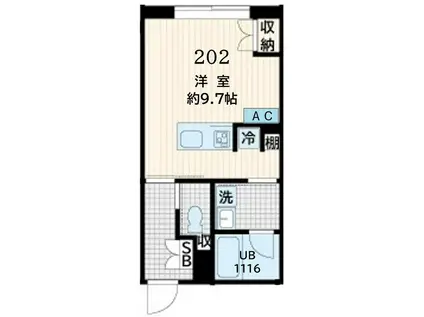 FULLEA恵比寿(ワンルーム/1階)の間取り写真