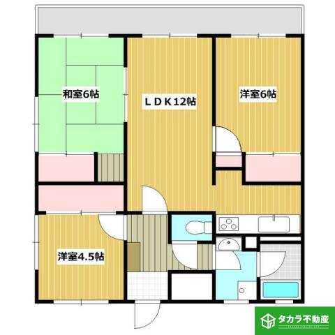 セゾン中島西(3LDK/6階)の間取り写真