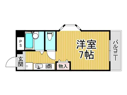 ハイツコンフォート(1K/2階)の間取り写真