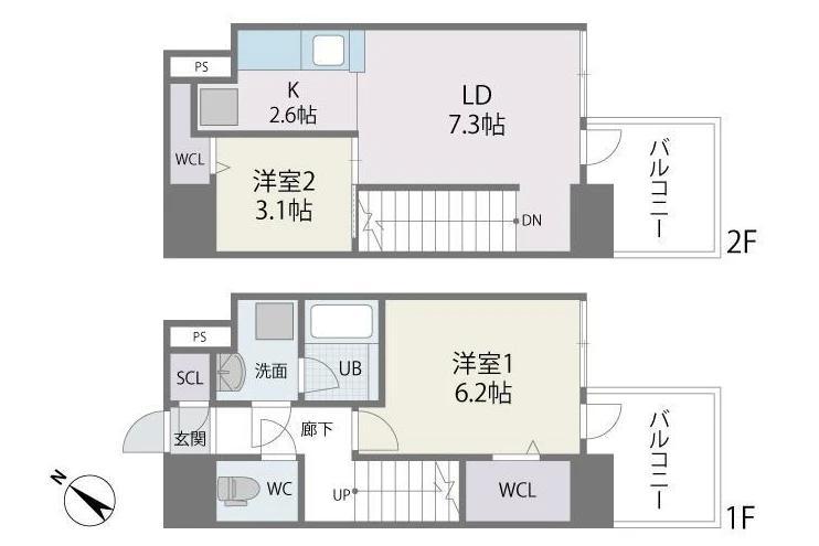 MODERN PALAZZO博多駅南AXIA(2LDK/12階)の間取り写真