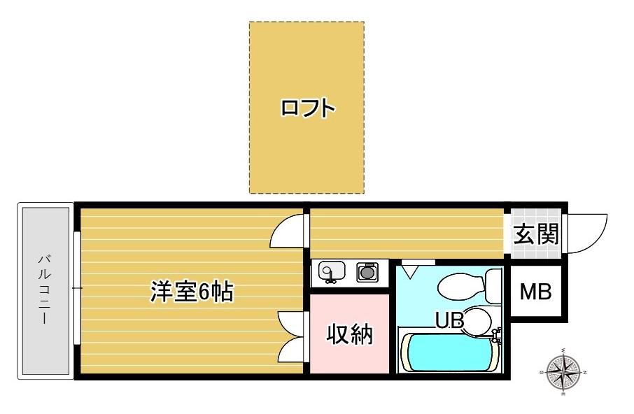 レオパレス住吉東第2(1K/2階)の間取り写真