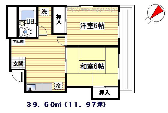 藤ビル(2DK/3階)の間取り写真