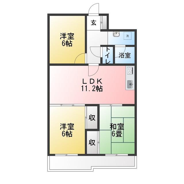 小林ビル(3LDK/3階)の間取り写真