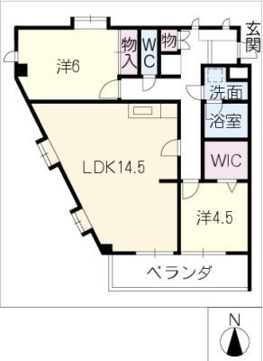 サンシティー覚王山(2LDK/1階)の間取り写真